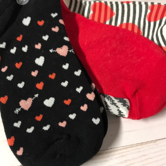 Heart Socks 3-pack ankle socks red, white & black - Picture 3 of 5